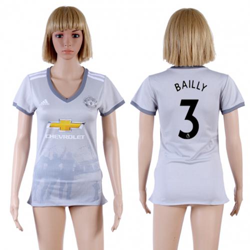Women's Manchester United #3 Bailly Sec Away Soccer Club Jersey